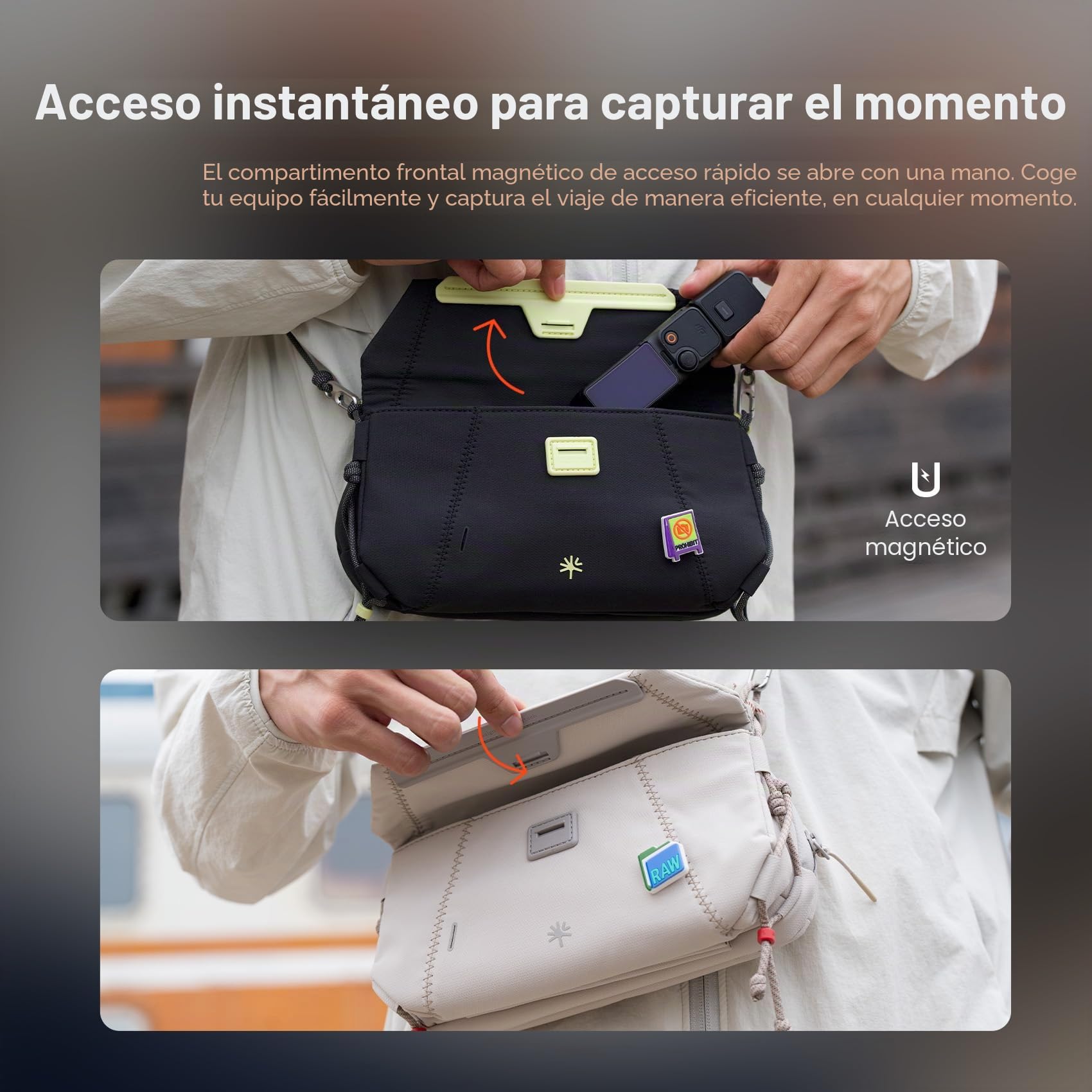 PGYTECH OneGo Pocket Sling Bag para dji OSMO Pocket 4/3 y Cámaras Action, Bolso de Bandolera Mini Ligero y Portátil para Viajes, Everyday Carry, Bolso de Hombro para Fotografía(Verde Lima)
