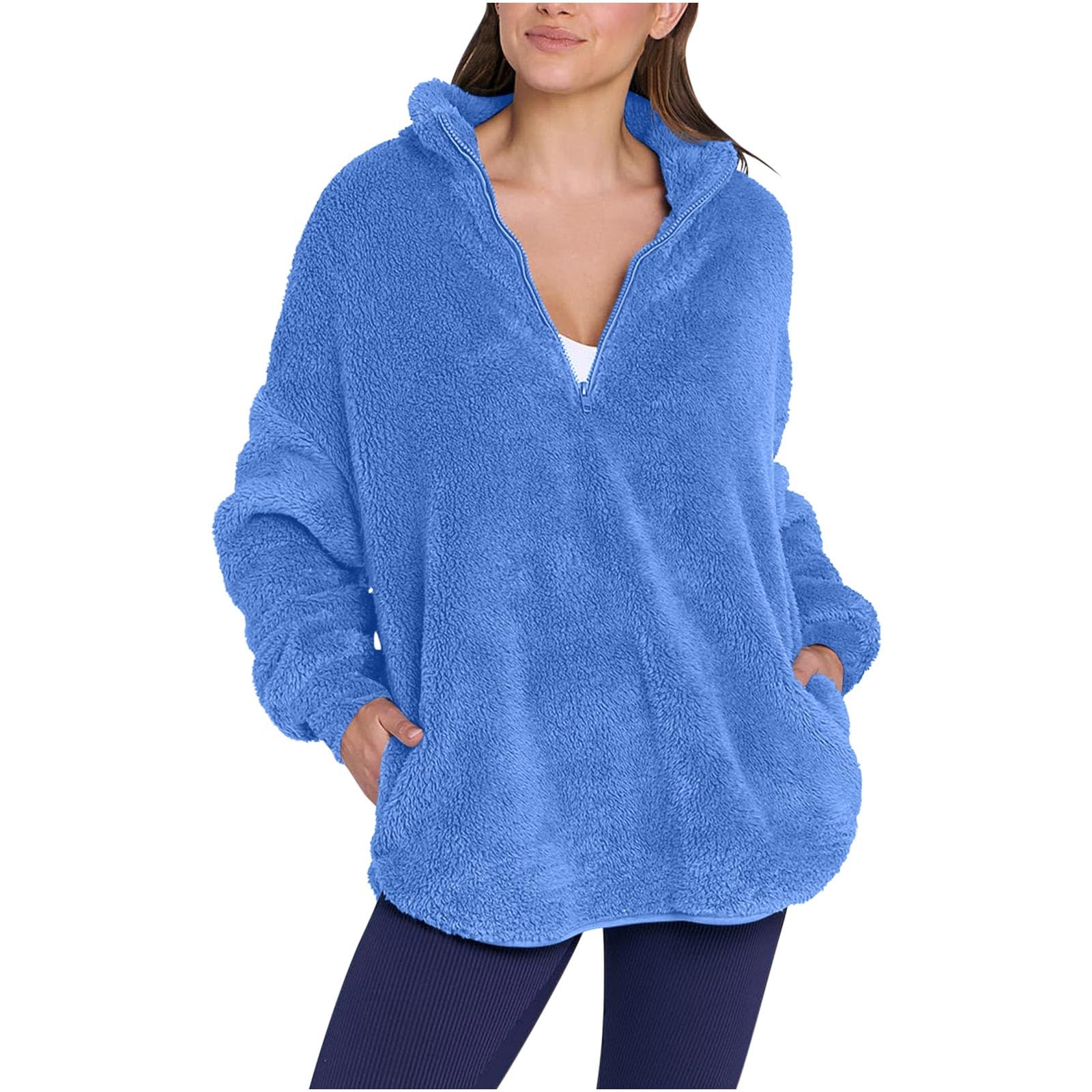 AVALANNA™ - Comfy Fuzzy Half Zip Long Sleeve Sweatshirt