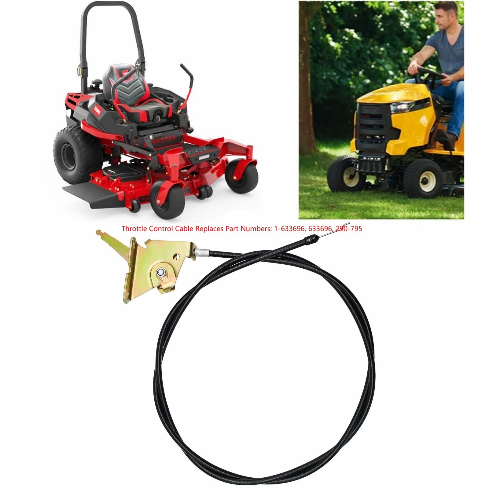 Câble Commande 1-633696 Câble Accélérateur Axyuada 1-633696 - Pour Tondeuses Exmark Lazer Z & Toro - 137,2cm Cable Commande 1-633696