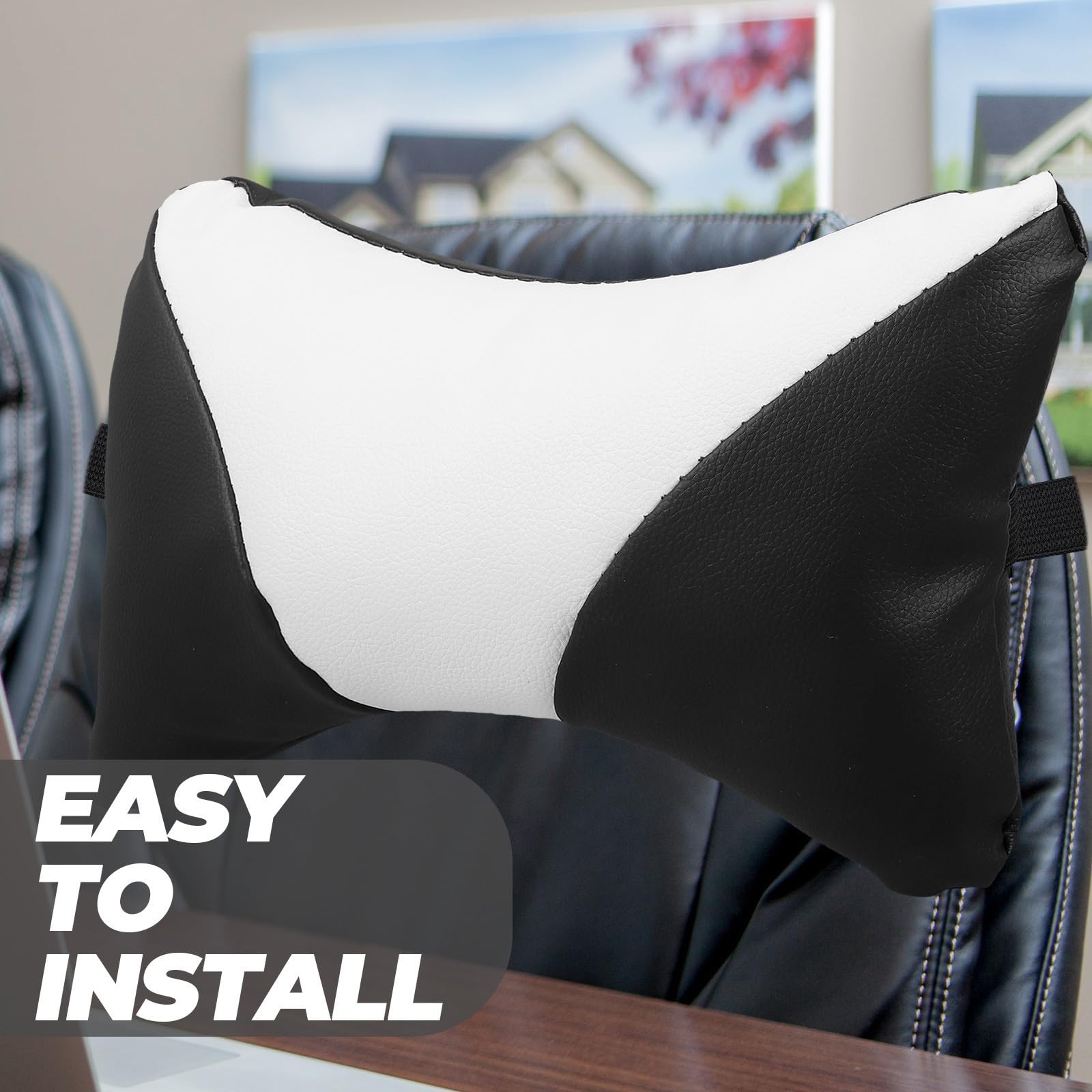 Cojín de Apoyo Cervical Reposacabezas para Silla de Oficina y Coche, Acolchado y Cómodo Relleno de Algodón PP y Diseño Delicado para Viajes y Trabajo