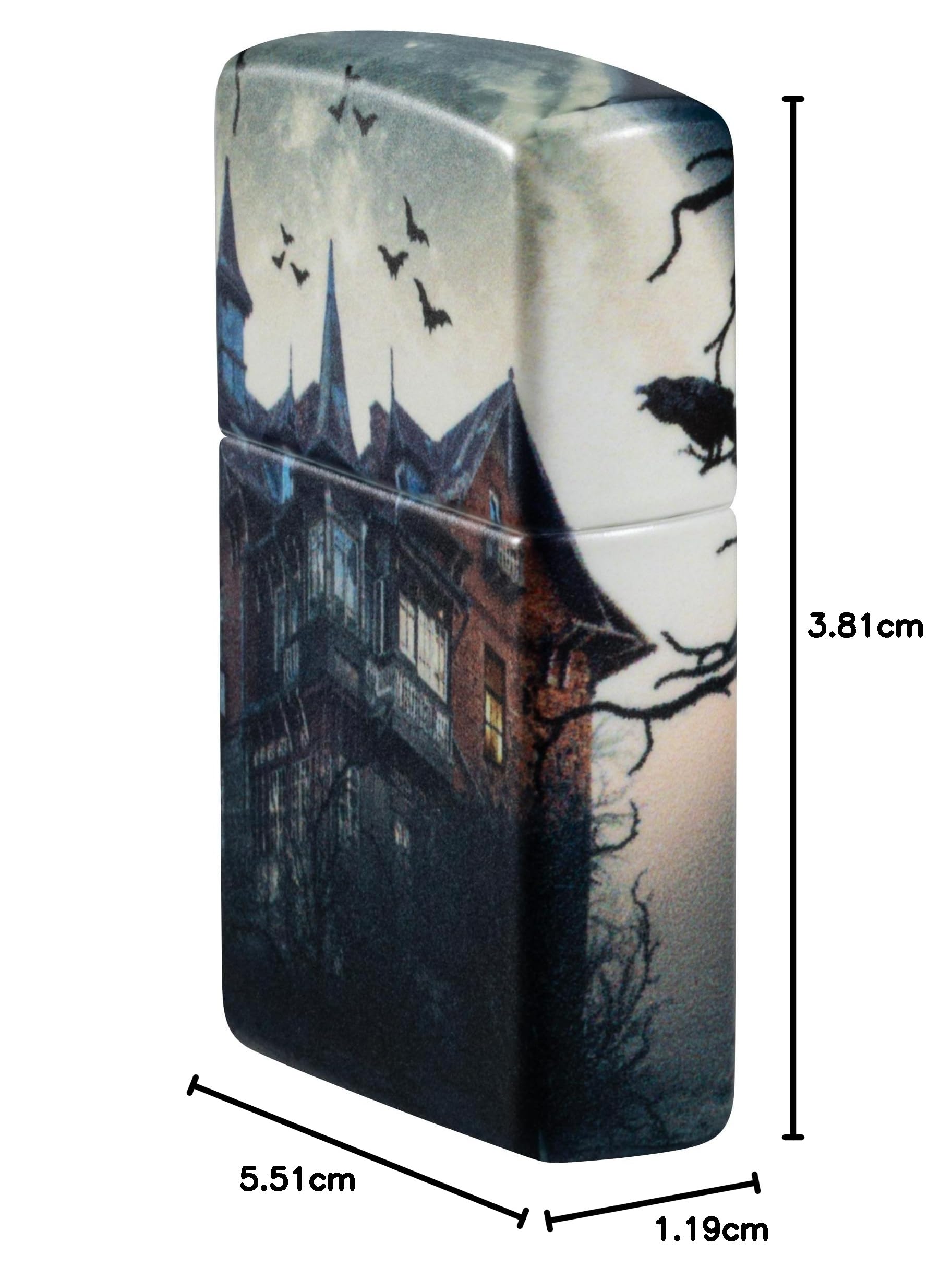Zippo Accendino antivento Horror House, 540 colori, Glow-In-The-Dark, ricaricabile, resistente al vento, confezione regalo, made in USA