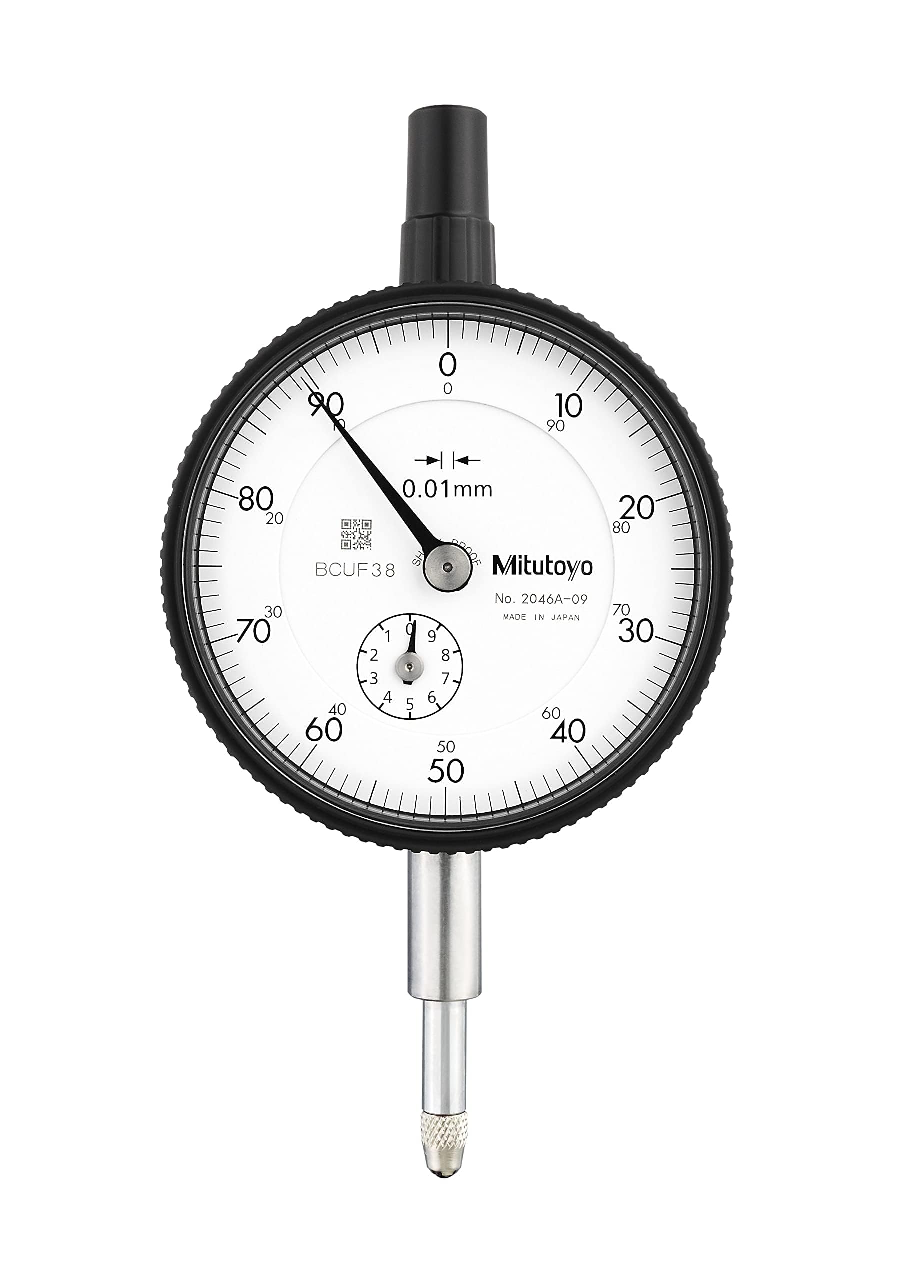 Mitutoyo 2046A-09 Indicateur de cadran DG 0,01 gamme 0-10 mm pour controleur metrologique