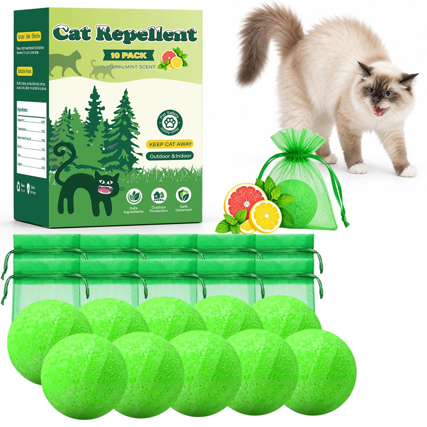 Cat Repellent Outdoor Keep Cats Away, Cat Deterrent Indoor and Outdoor