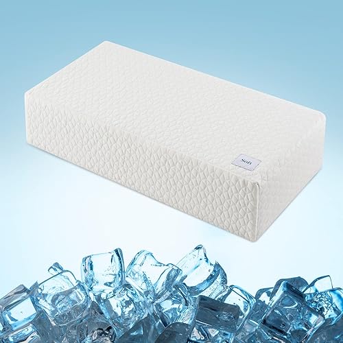 HARBOREST Almohada de cubo de enfriamiento, almohada para dormir de lado para dolor de cuello y hombros, almohada de espuma viscoelástica Cube Pro