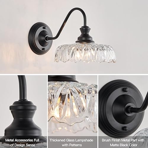 Miniatura 6 de HDDFL Lámpara de pared moderna para dormitorio, color negro mate, accesorios de iluminación para puerta, para sala de estar, pasillo, pasillo