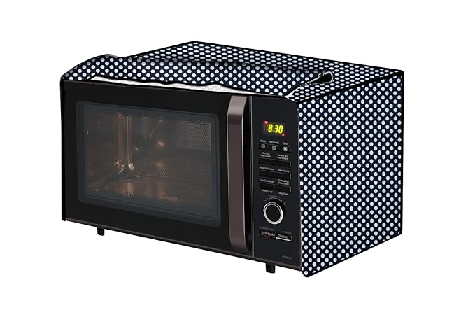 The Furnishing Tree Microwave Oven Cover for Bajaj 17 L Solo 1701 MT Polka dot Pattern Navy