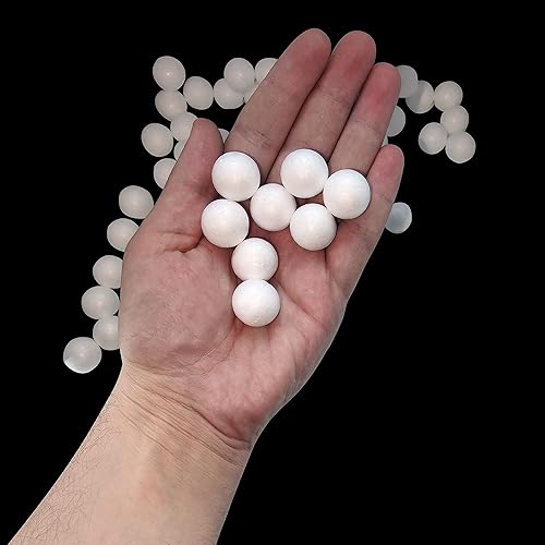 Miniatura 4 de Paquete de 100 bolas de espuma en blanco de 0.8 pulgadas para decoración artística, bolas de espuma pequeñas de poliestireno para esferas de Pascua