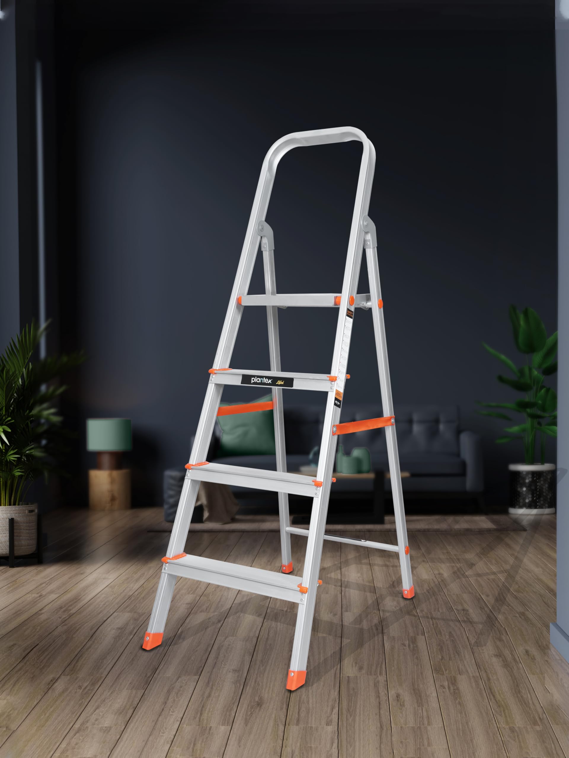Plantex Legend 4 Step Ladder - Lightweight & Foldable -1