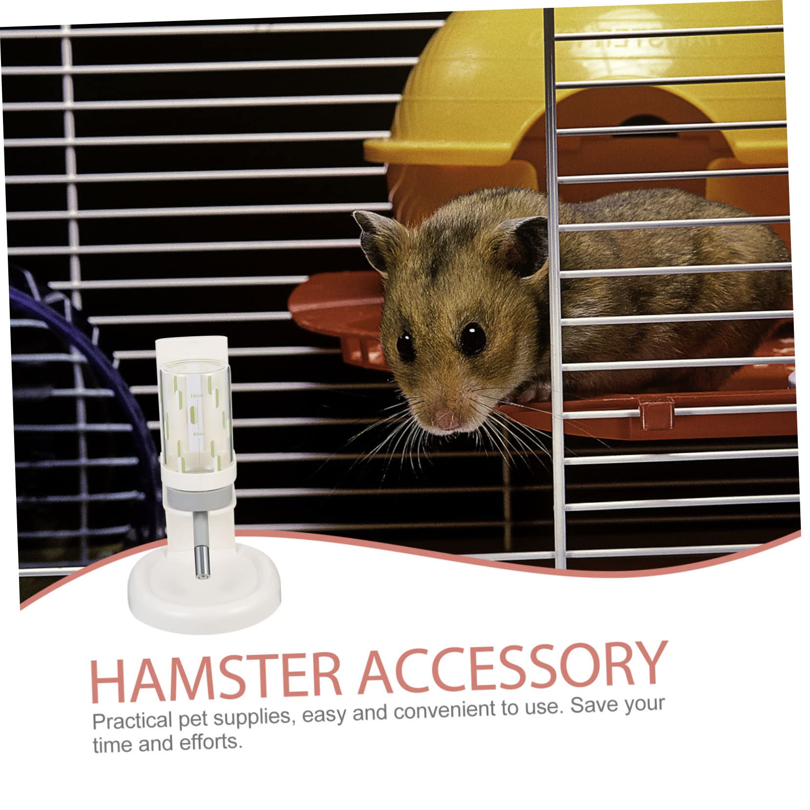Beaupretty Distributeur D’Eau pour Hamster, Biberon pour Rongeur, Bouteille Transparente Anti-Fuite, Lecture Facile du Niveau D’Eau, pour Petits Animaux