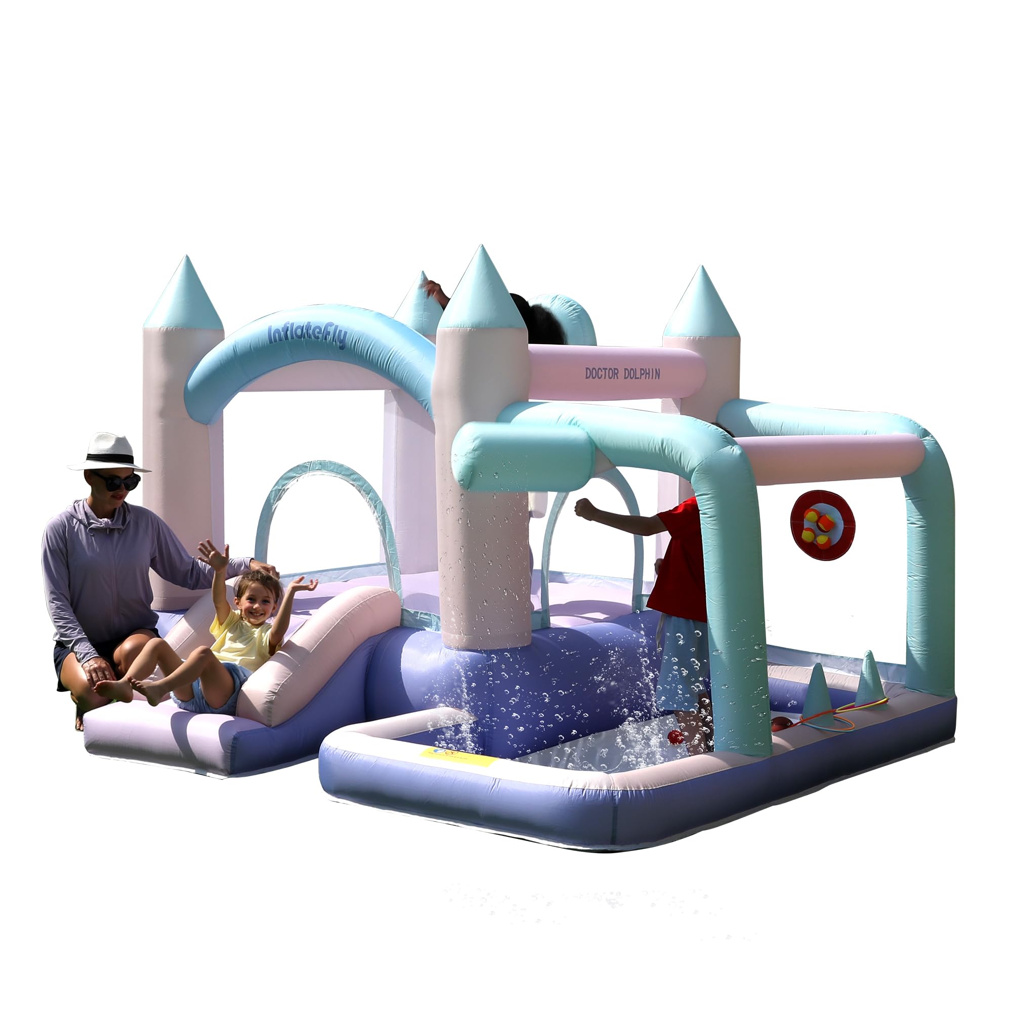 Photo 1 of Bounce House Inflatable Slide Kids Bouncy Castle with Ball Pit,Dreamy Jumper with Air Blower for Wet and Dry