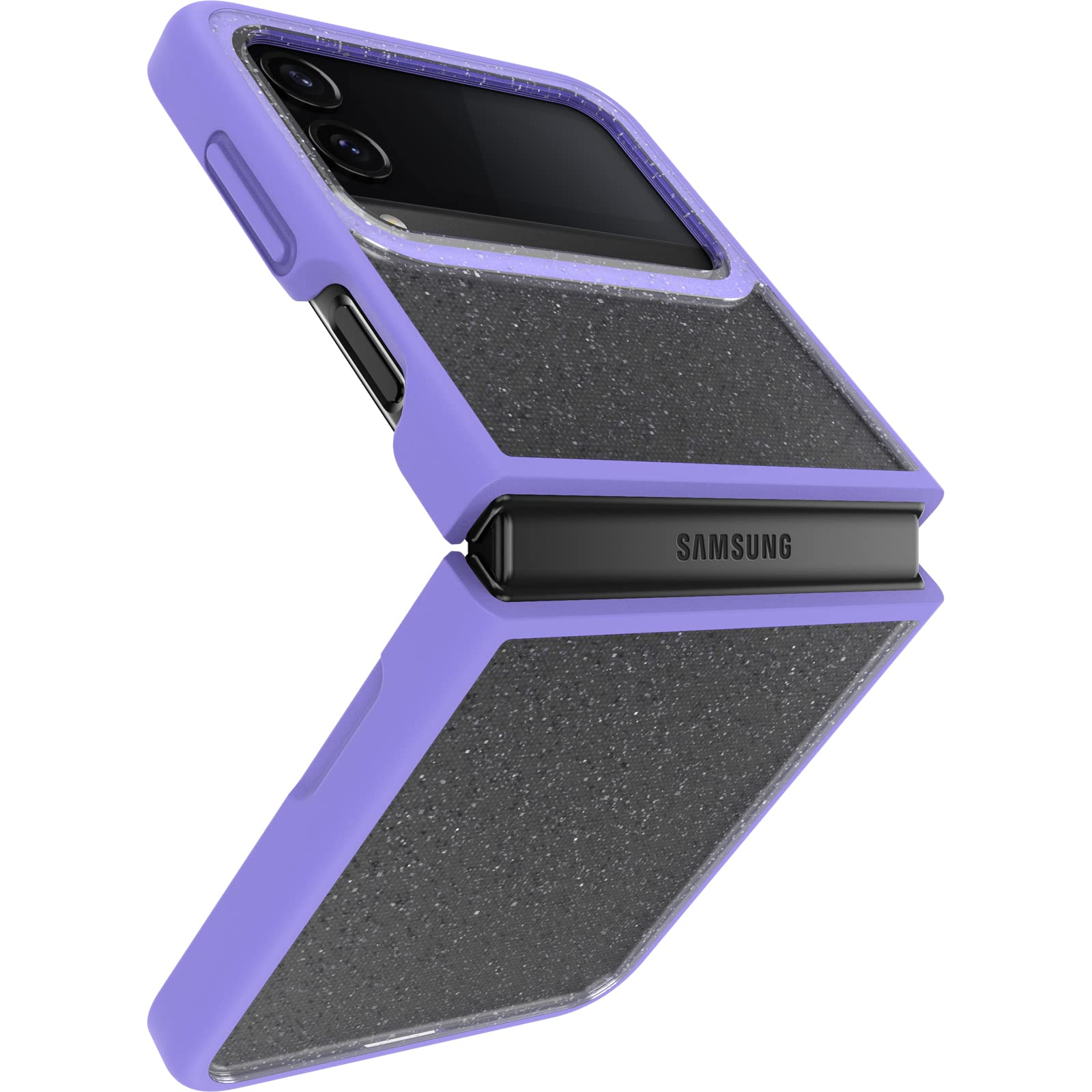 Otterbox Cover per Samsung Galaxy Z Flip4Thin Flex, resistente a shock e cadute, i n 2 pezzi, testata 2x vs norme anti caduta MIL-STD 810G, per telefoni pieghevoli, Trasparente/Viola