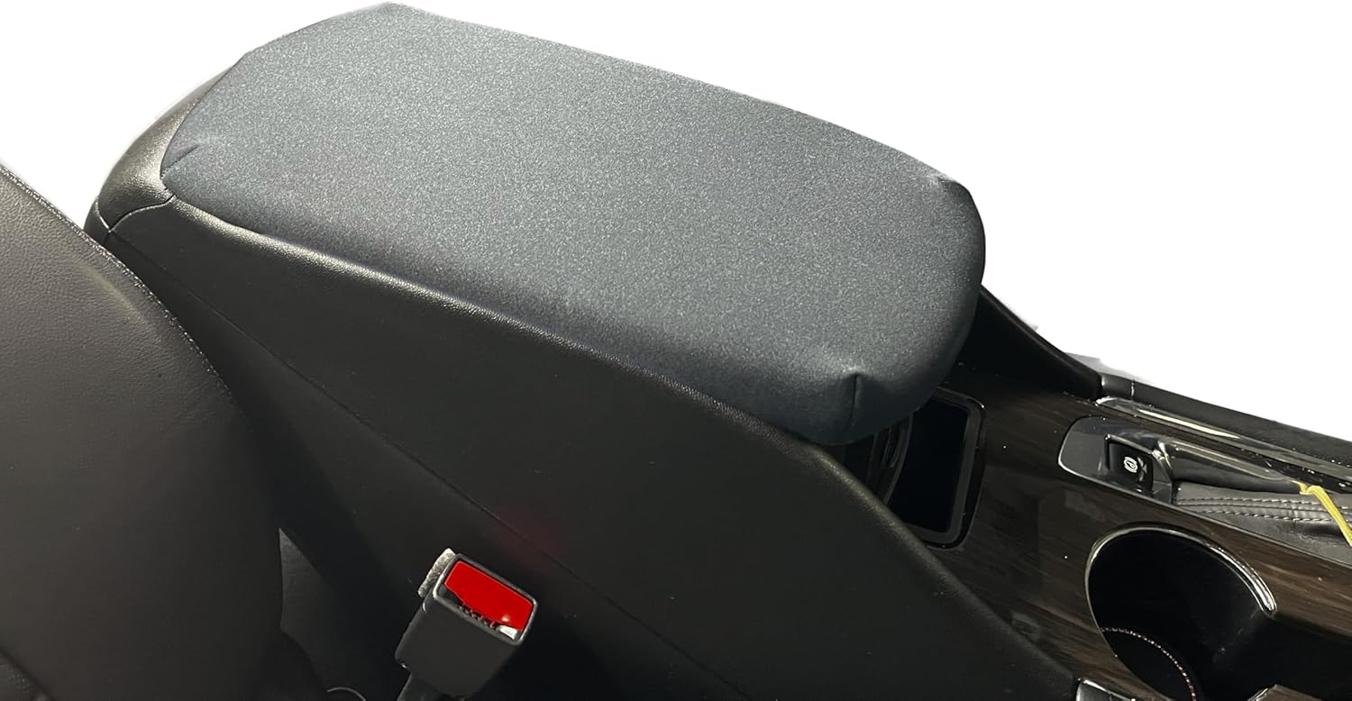 Car Console Covers Plus Handmade in USA Designed for Chevy Malibu 2016-2025 Neoprene Auto Armrest Center Console Cover Protector Black
