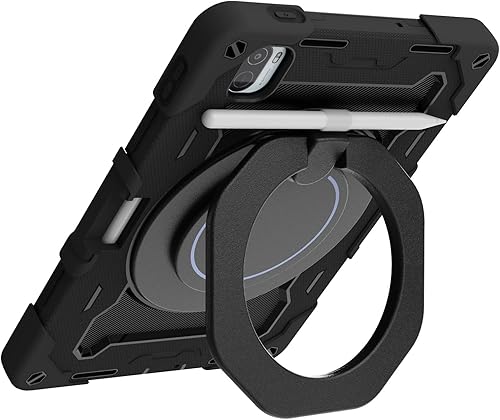 Blllue Funda para Xiaomi Pad 5Xiaomi Pad 5 Pro soporte giratorio 360 de silicona con mango plegable color negro