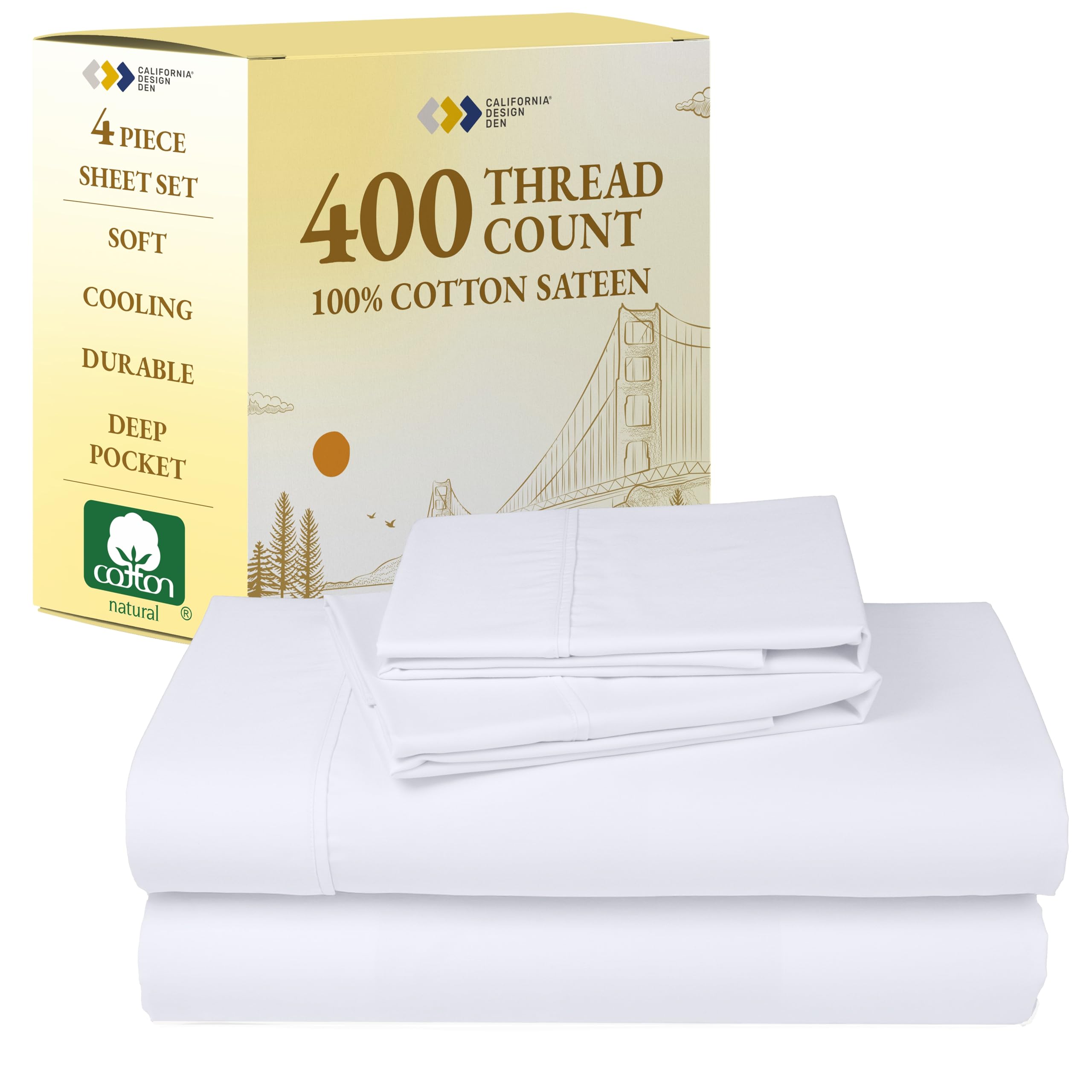 California Design Den fullコットン ボックスシーツ Amazon.com: California Design Den Full Size Bed Sheets Set