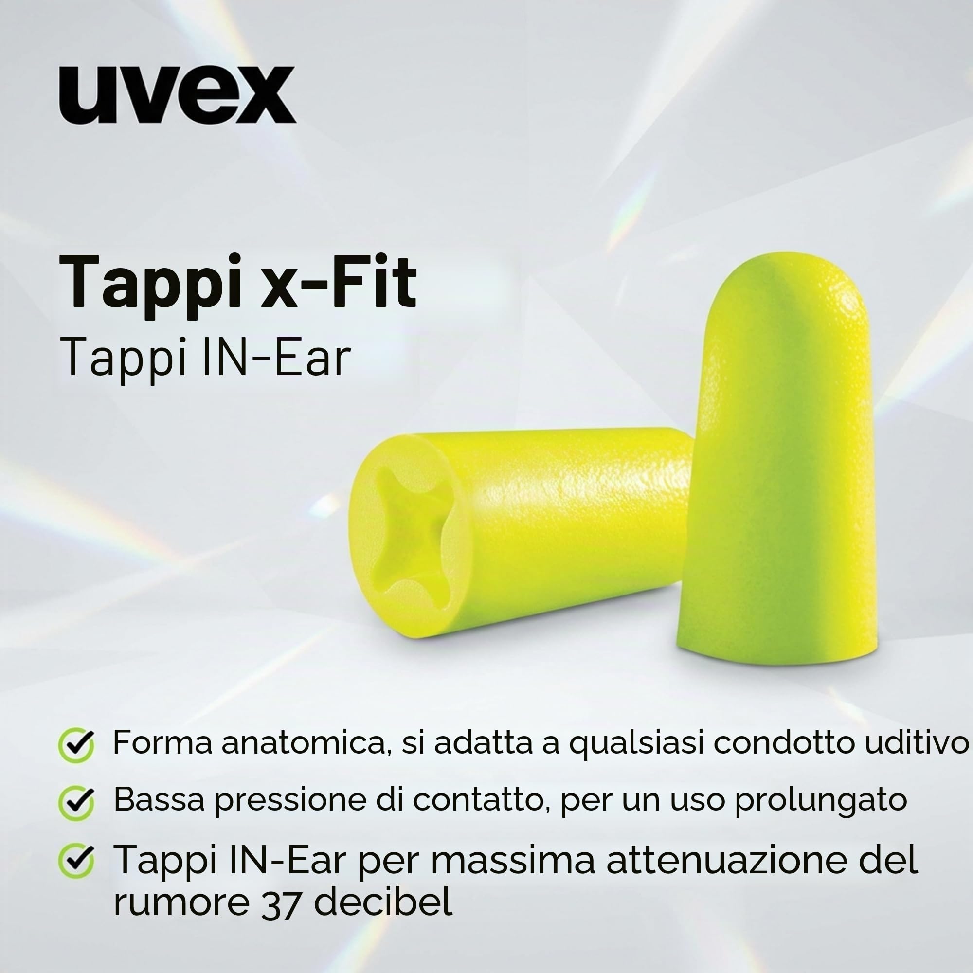 Uvex x-fit 2112022 Tappi Auricolari Protettivi Monouso - 300 Paia