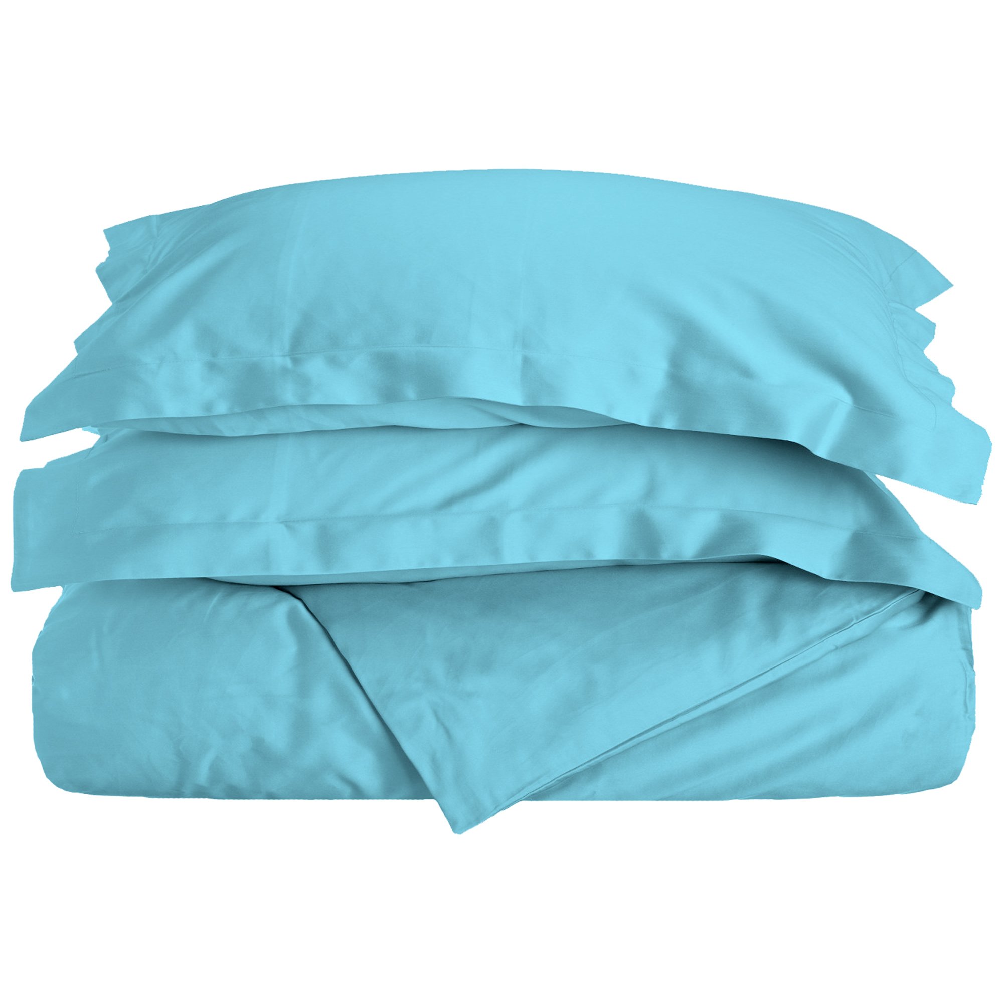 Ensemble édredon coton sarcelle 3 pièces 269 x 234 cm 300 fils