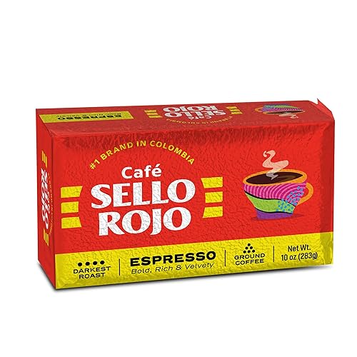 CafĂ© Sello Rojo Espresso CafĂ© Arábica molido 100 tostado oscuro colombiano reciĂ©n sellado al vacĂo en ladrillos 10 onzas paquete de 12 CafĂ© Sello Rojo Espresso CafĂ© Arábica molido 100 tostado oscuro colombiano reciĂ©n sellado al vacĂo en ladrillos 10 onzas paquete de 12