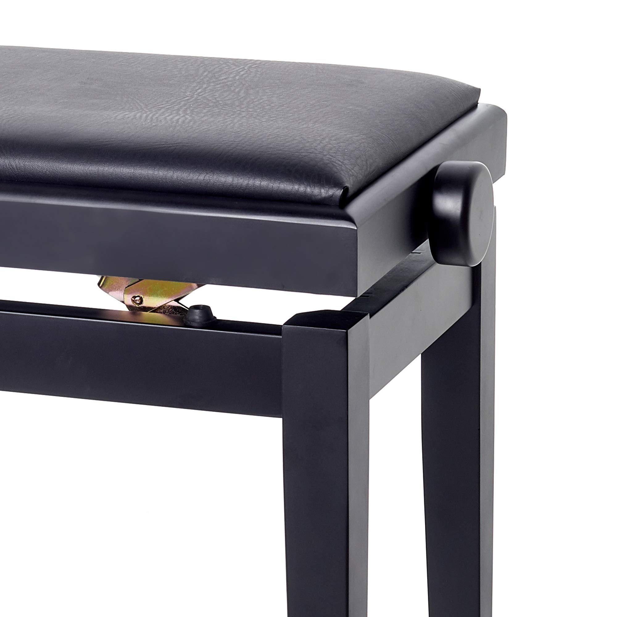 Bespeco SG101BSSN Panchetta in Legno per Pianoforte con Struttura Nero Satinato e Seduta in Similpelle Nera