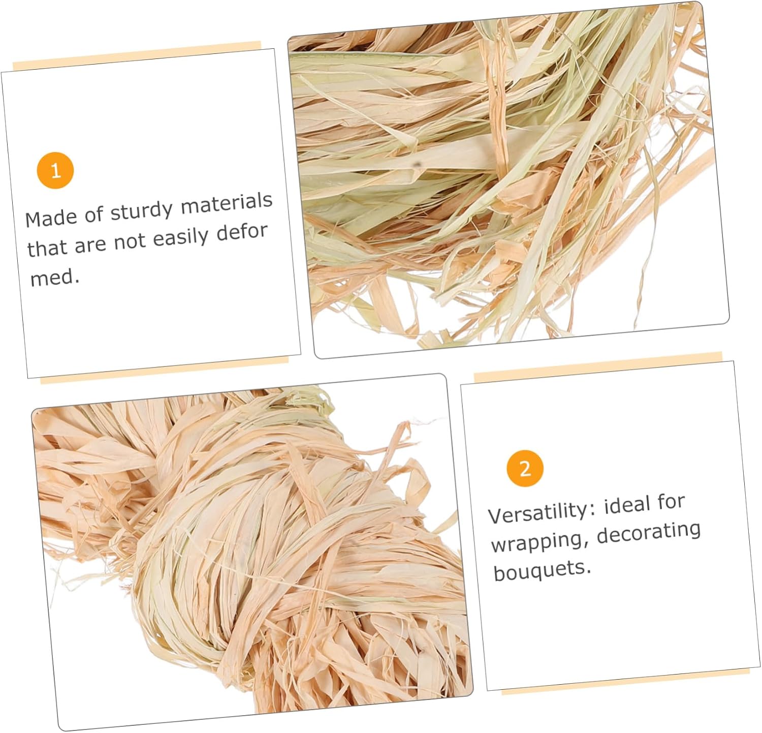 2 Bundles Raffia Paper Twine Natural Beige Ribbon Xmas Halloween