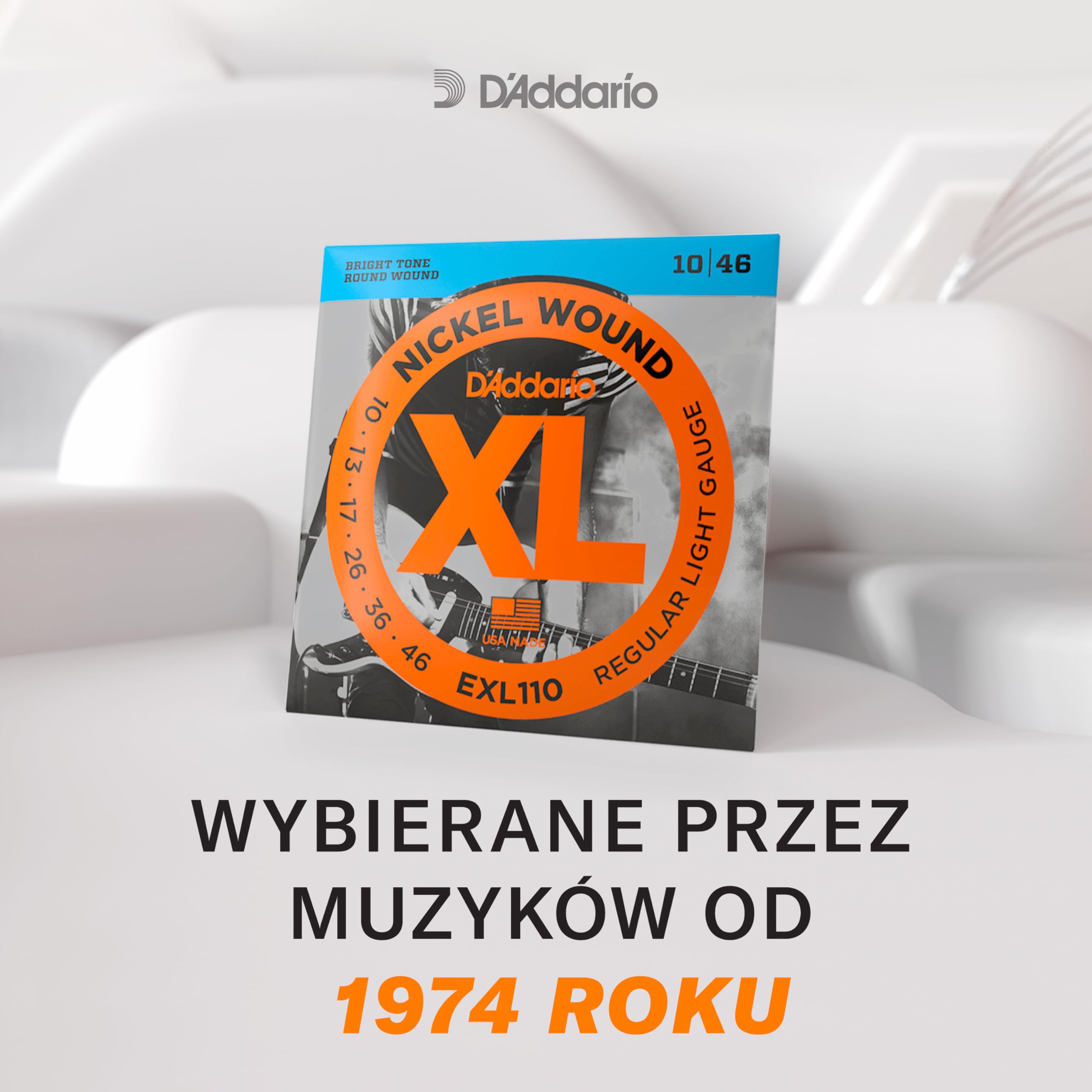 Struny do gitary elektrycznej D'Addario EXL140-10P z niklowaną owijką, Light Top/Heavy Bottom, 10-52, 10 zestawów