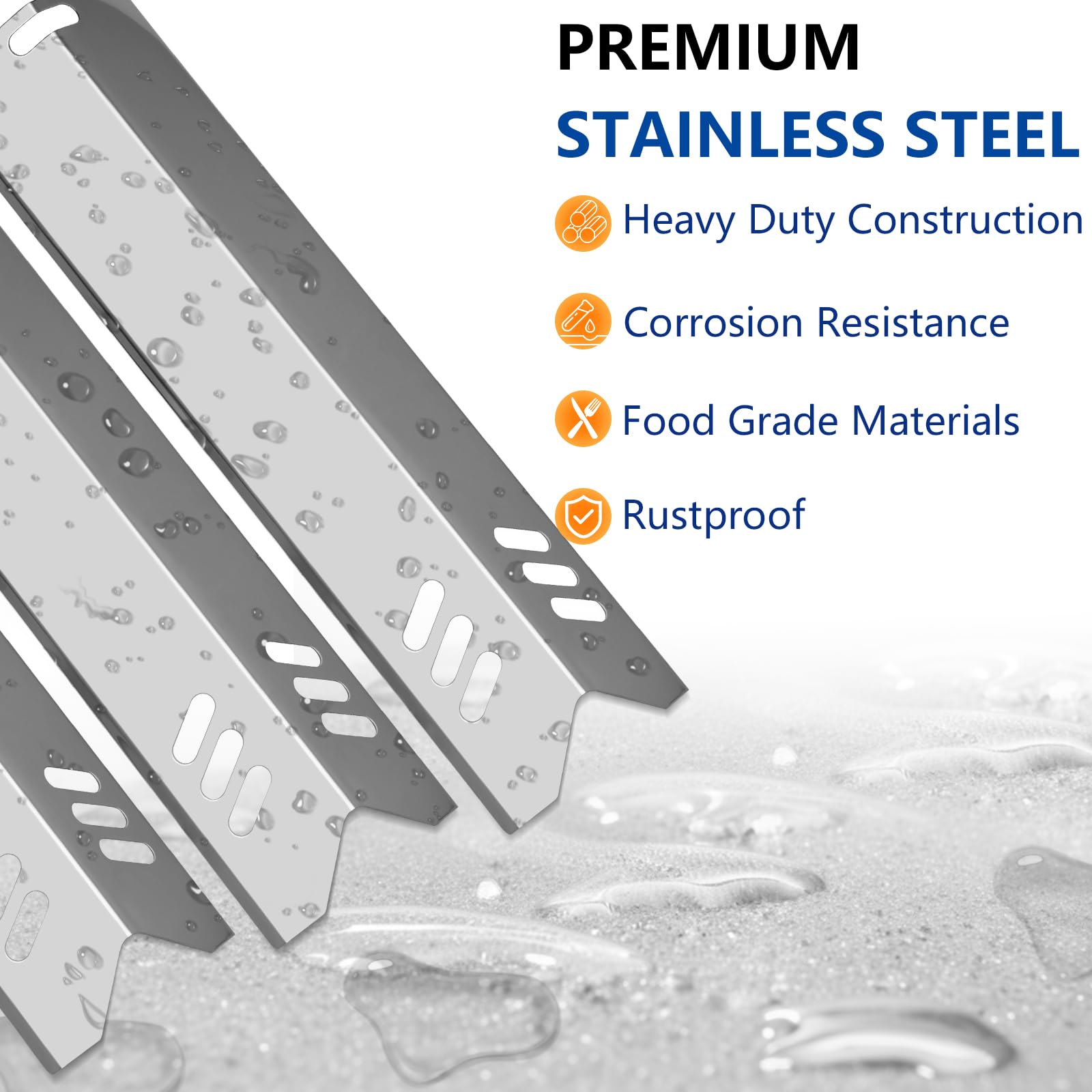 BBQ Heat Shields Grill Heat Plates Heat Tents Barbecue Burners Grill Burner Cover for Dynaglo DGF510SBP, DGF510SSP,Backyard GBC1460W GBC1461W,Phoenix, Montana,Uniflame Grill,Stainless Steel 6 Pack - 5