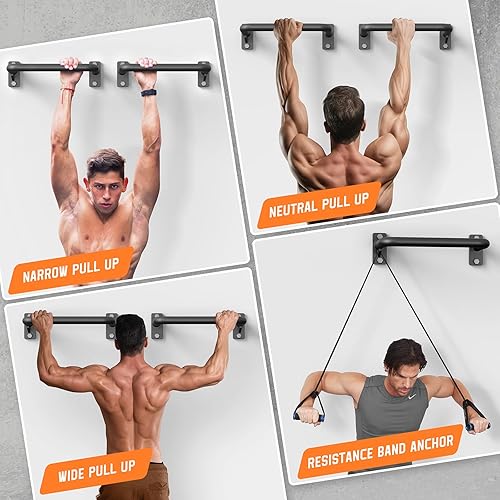 Miniatura 7 de Barra de dominadas para puerta, barras de dominadas de entrenamiento de fuerza resistente para gimnasio en casa, montaje en pared, montada en viga,