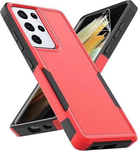 Miniatura 1 de Funda para Samsung Galaxy S21 Ultra funda protectora de doble capa resistente para teléfono celular, a prueba de golpes, con protector de pantalla,