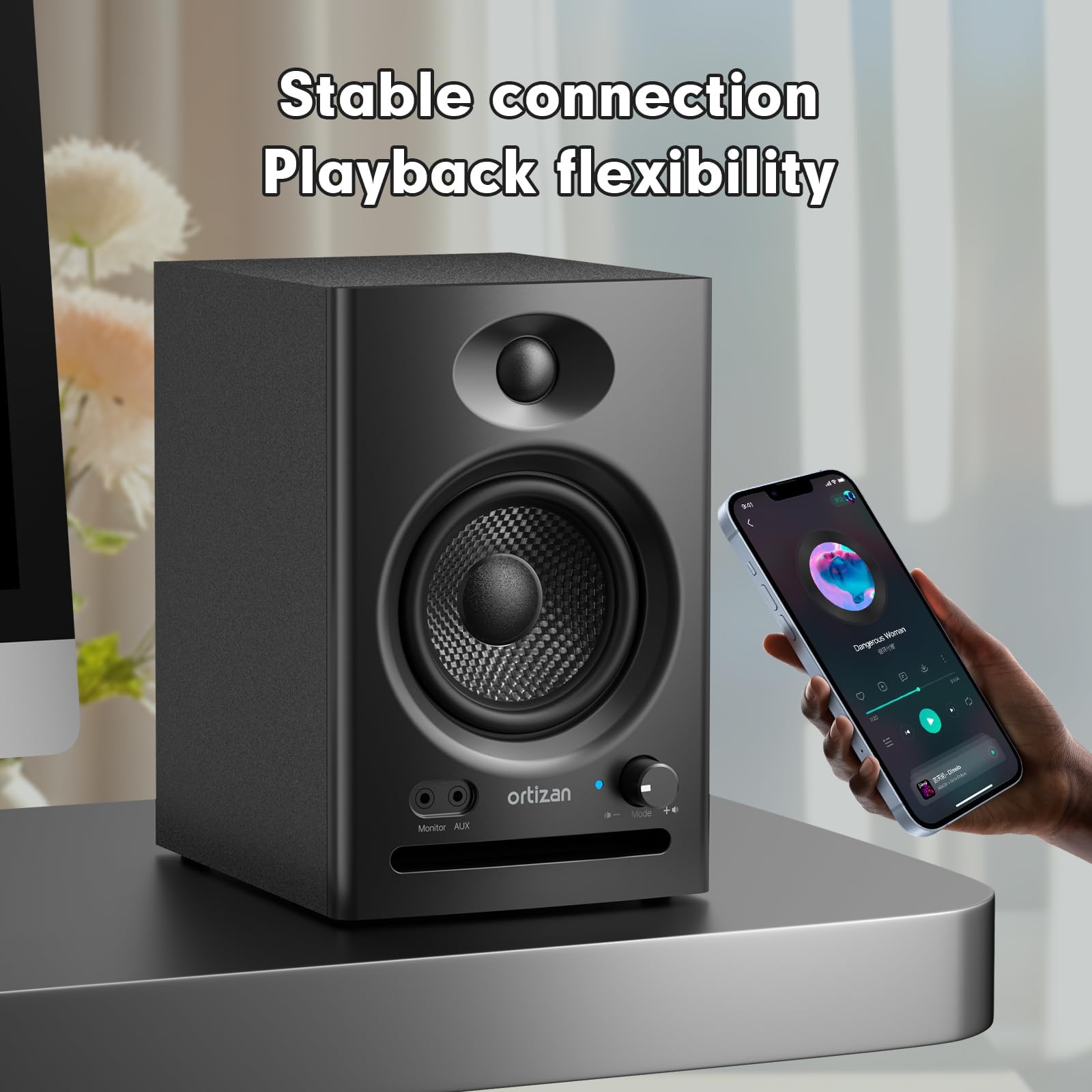 Ortizan C7 Studio Monitors Altoparlanti con Bluetooth per Computer nero