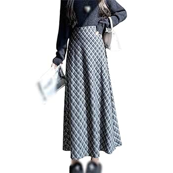 Amazon.com: Women Maxi Woolen Skirt Autumn Winter Vintage