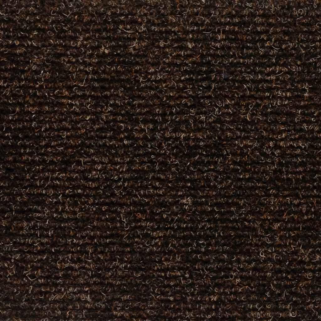 Stufenmatten Selbstklebend 15 Stück 56x17x3 cm Braun Halbrund Treppenstufen Matten, Teppich Innen für Treppen, rutschfest Stufenmatten Treppenteppich