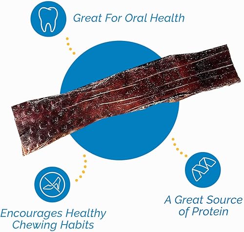 Miniatura 5 de Golosinas de esófago para perros - Palitos de goleta grandes para perros (12 pulgadas - 20 unidades) 100% cecina de res natural para perros medianos