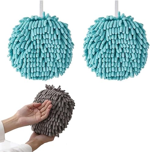 Toalla de mano de chenilla, soplo de secado de manos 2022, toalla de microfibra suave y absorbente de secado rápido con gancho, toallas de limpieza