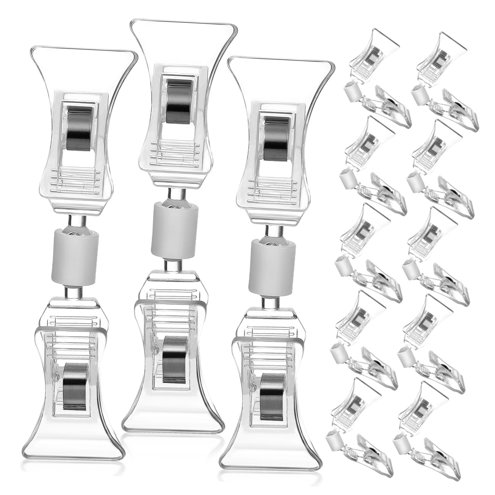 Beschriftungsclips 20 Kleiner Größe mit Doppelseitigem Design aus Ps und Leicht Tragbar als Preisschildhalter Zufälliger Stil für Einzelhandel und Gewerbliche Nutzung