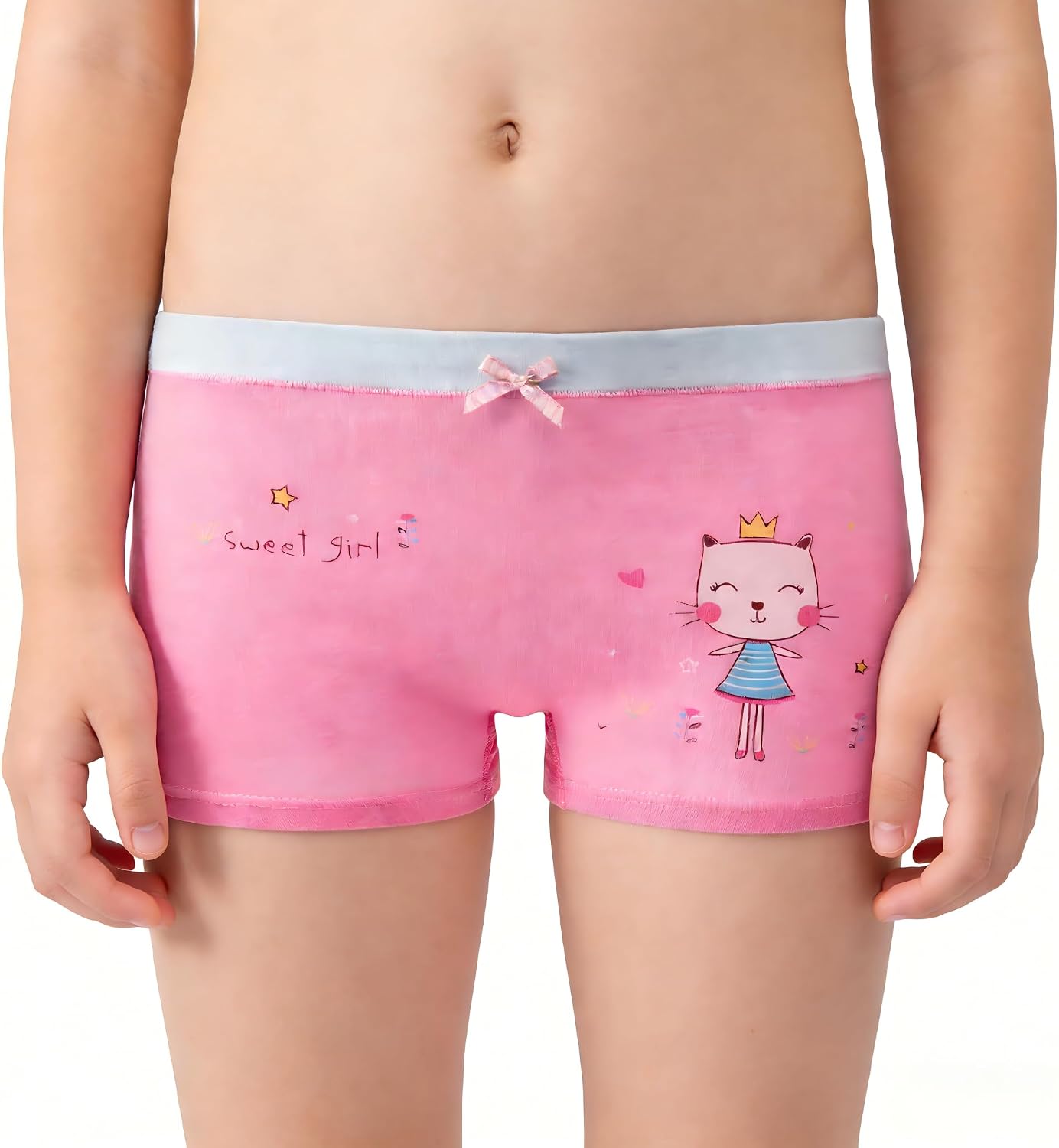 Girls Cotton Underwear Soft Boy Shorts Kids Boxer Briefs Panties(Pack of 5)