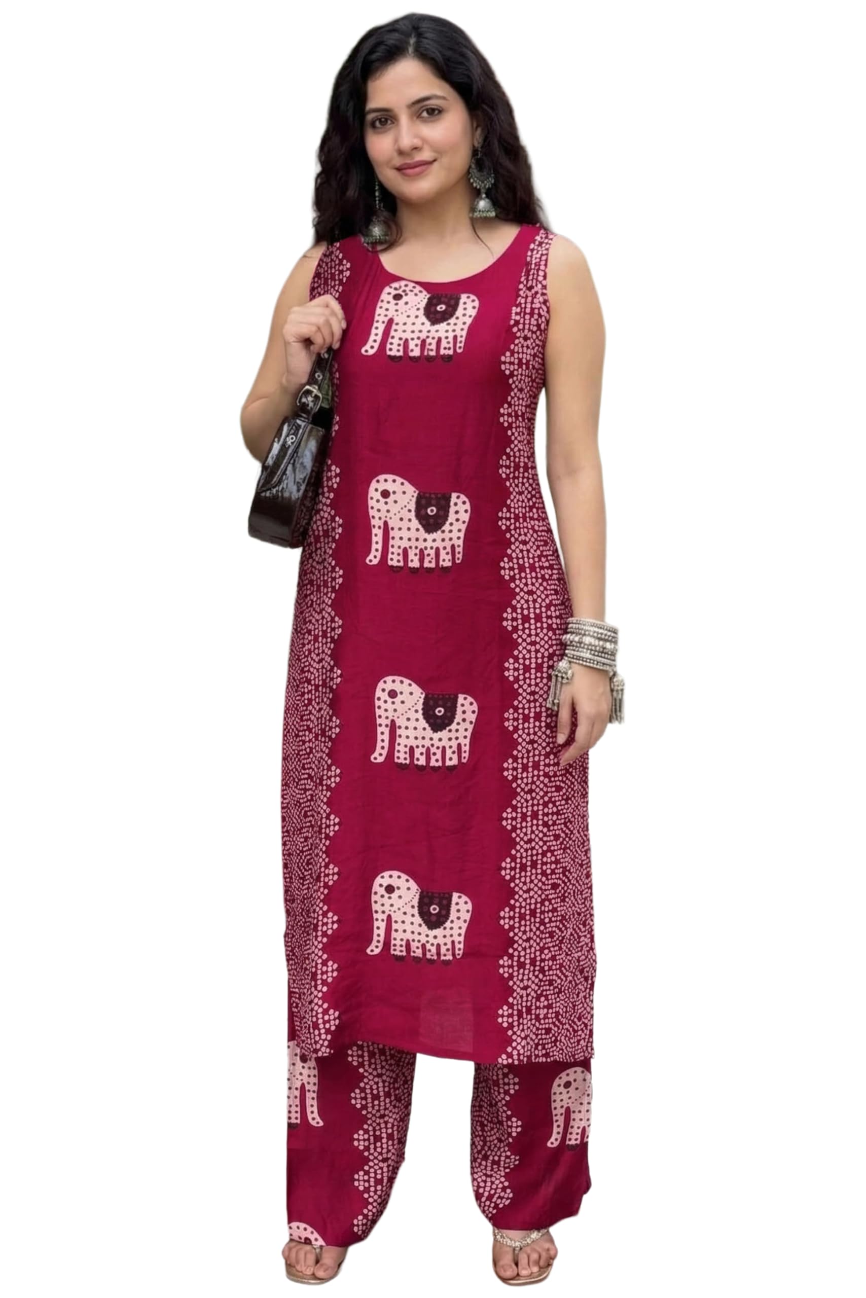 anni designer Co Ord Set for Women Cotton Blend Printed | Straight Kurta Palazzo Set for Woman | Coord Outfit Round Neck Sleeveless Stylish Ethnic Dress Trendy Womens Clothing-picture-27