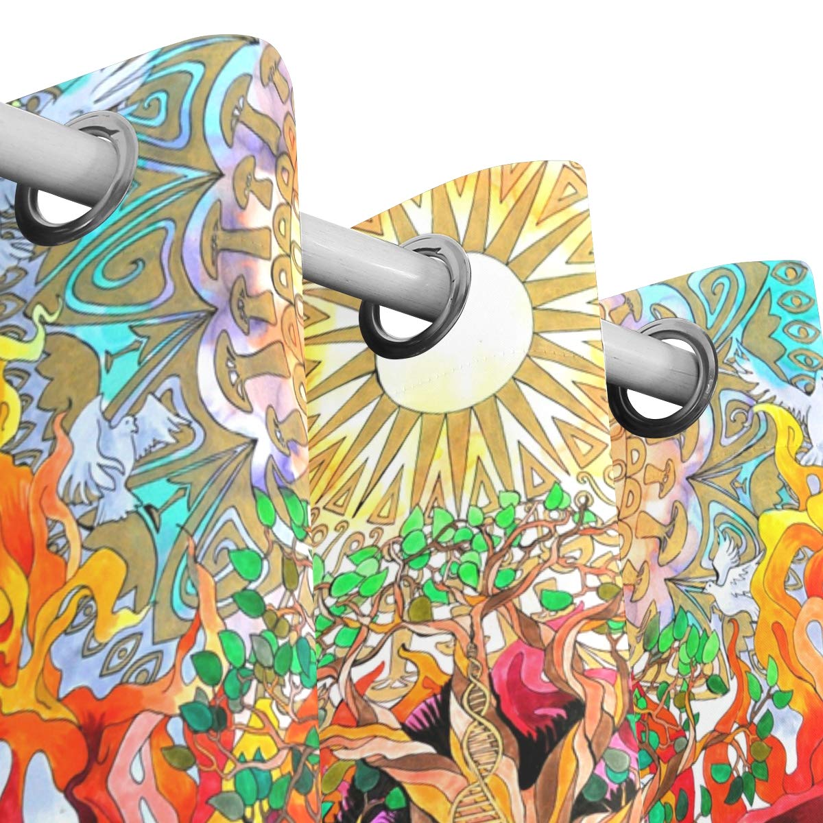 MONTOJ Trippy Art Nature Sun Block zasłona okienna/zaciemnianie pomieszczeń/termoizolacyjne zasłony zaciemniające do sypialni (2 panele, szer. 112 x dł. 160 cm)