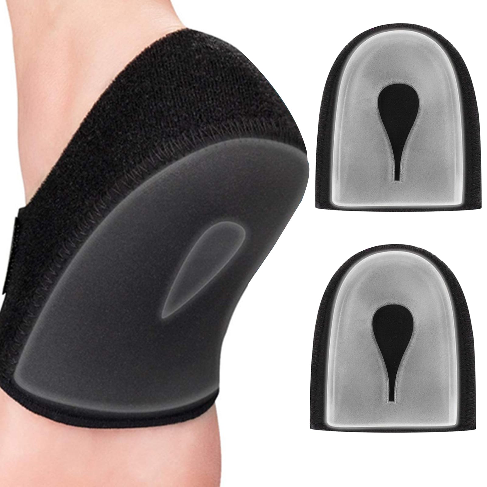 2 Paia Coppe Tallone In Gel Per Fascite Plantare - Cuscini Ispessenti Trasparenti