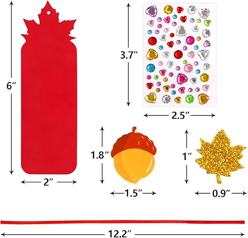 Miniatura 3 de Fall Bookmark Craft Kits Thanksgiving Foam Crafts for Kids Leaf Foam Stickers Autumn Classroom Activities 36 Sets