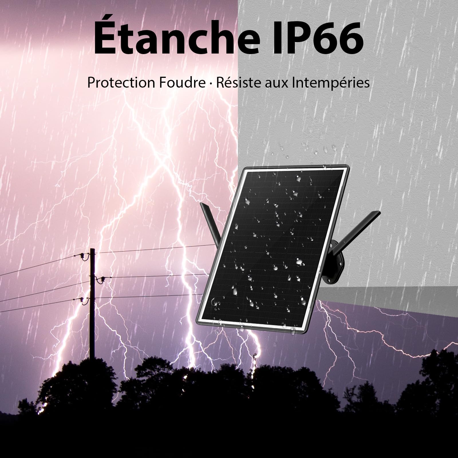 Répéteur Wi-FI Solaire, Amplificateur de Signal Internet 2,4 GHz pour I'extérieur, Répéteur Wi-FI 300 Mbps, Batterie de 26000mAh, Indice D'étanchéité IP66