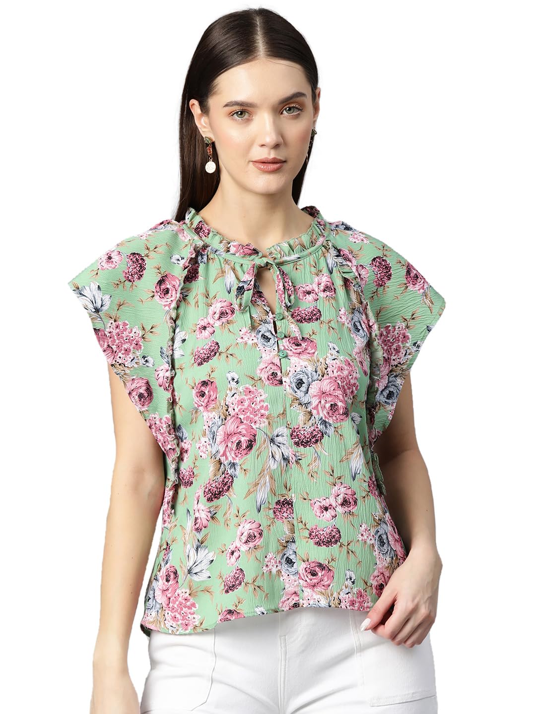 ives Women's Green Floral Printed Top-picture-11