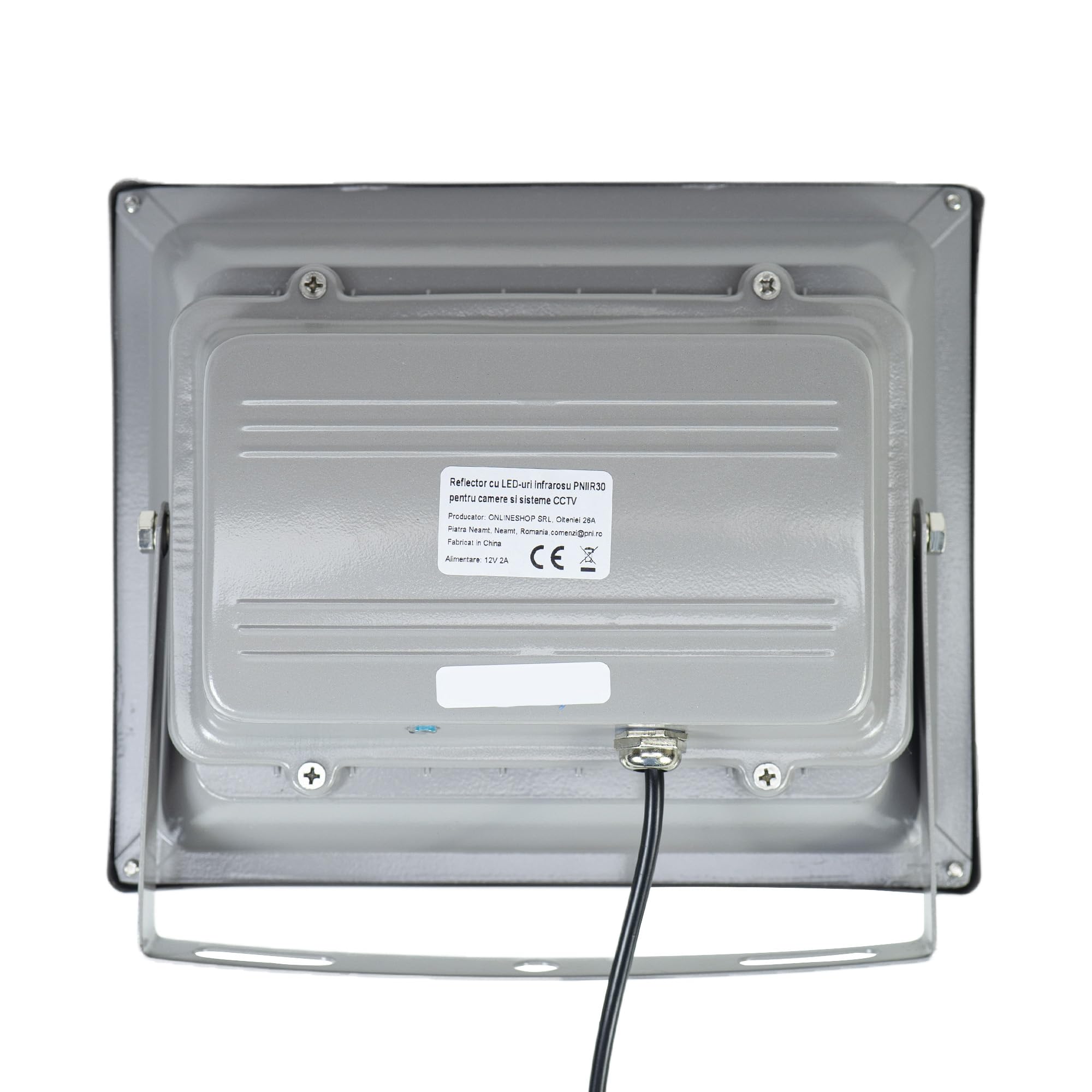 PNI Réflecteur avec LED infrarouge IR30 pour caméras et systèmes de vidéosurveillance, 30 LED infrarouges, distance 80m, IP66, Blanc