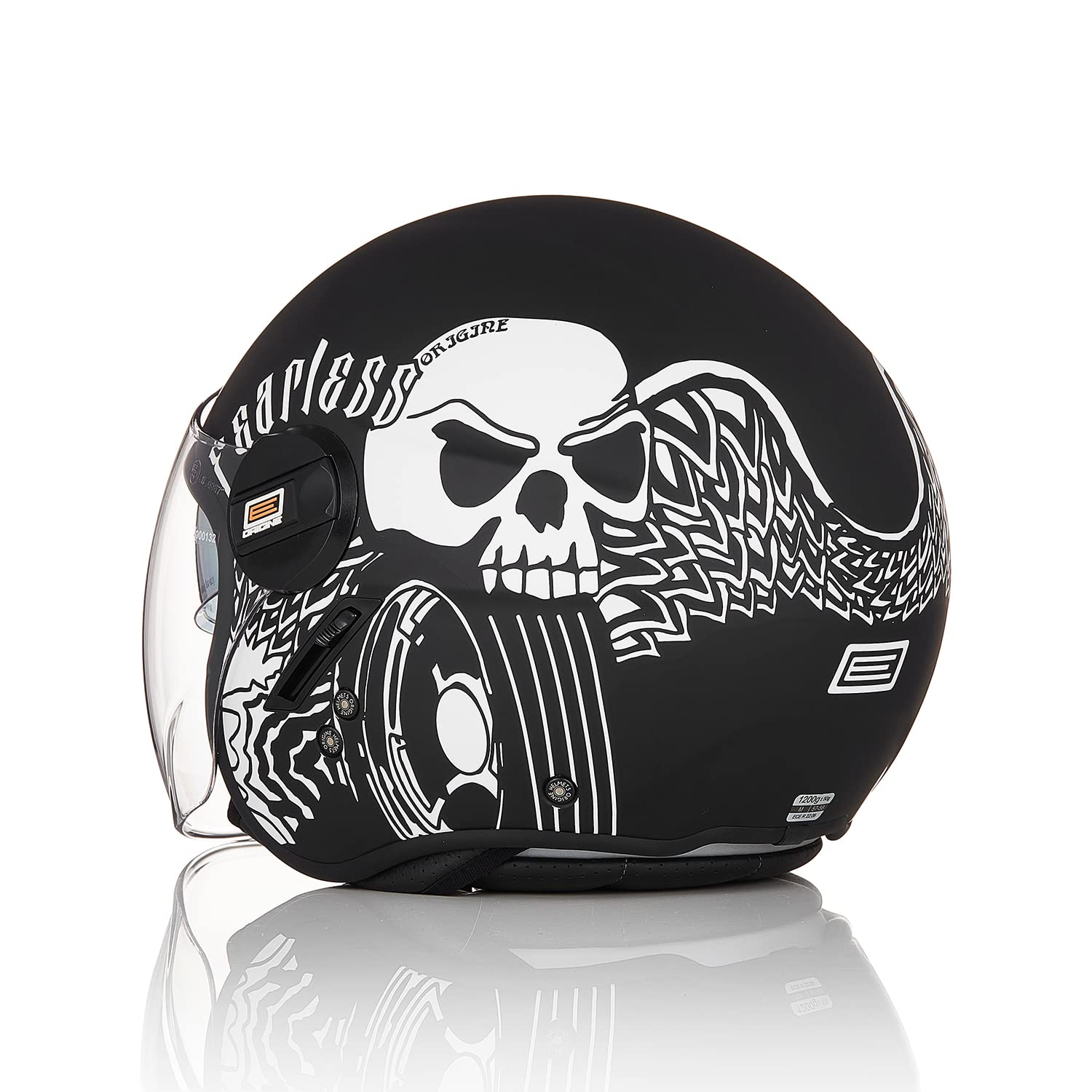 ORIGINE Casco Moto Jet Abierto con Doble Visera Homologado ECE 22-06 para Motocicleta, ATV, UTV y más en Amarillo Fluorescente, Negra Titanio o Verde Militar