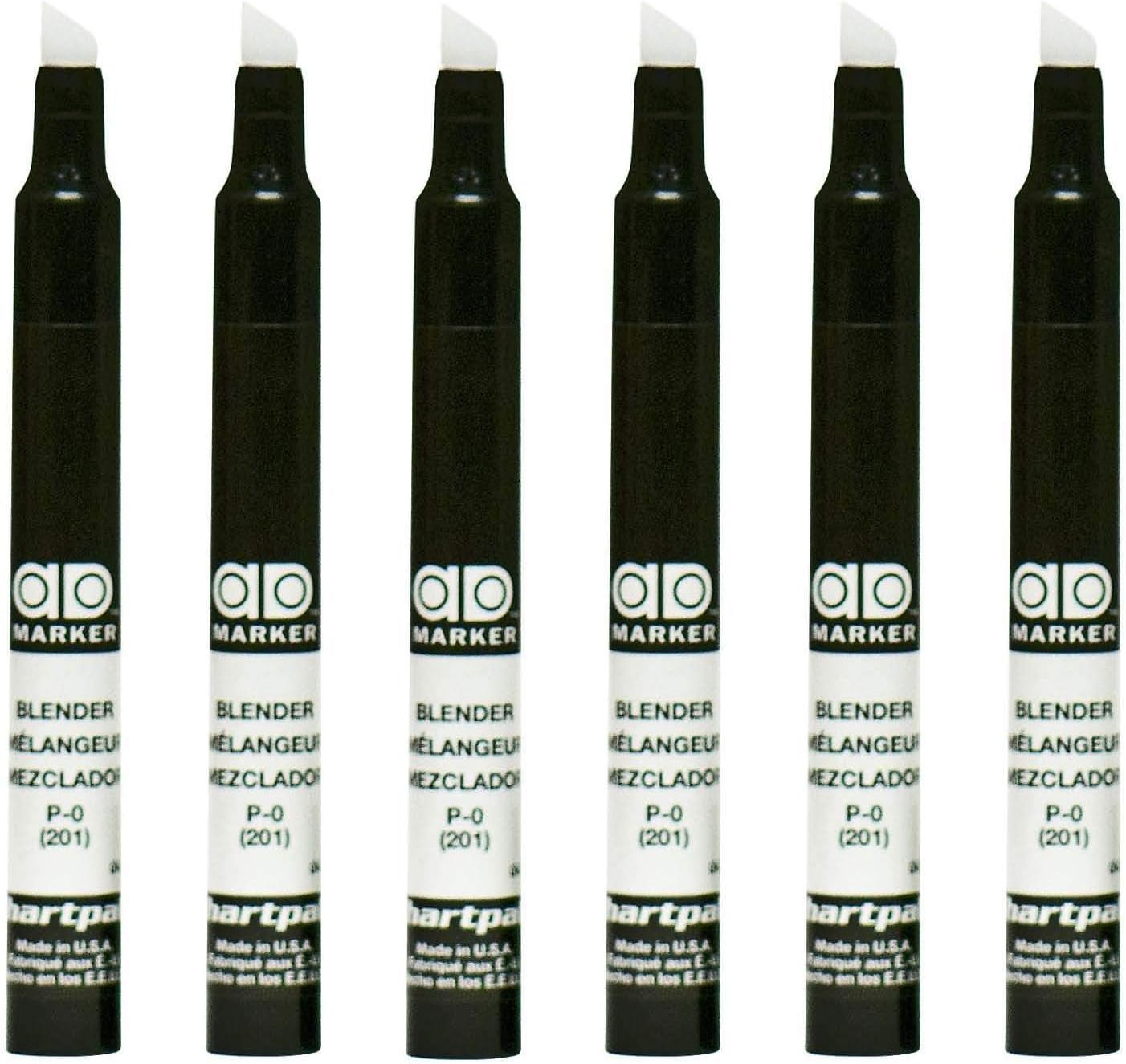 The Original Chartpak AD Marker, Tri-Nib, Blender (Colorless), Box of 6 (P-O) (166729)