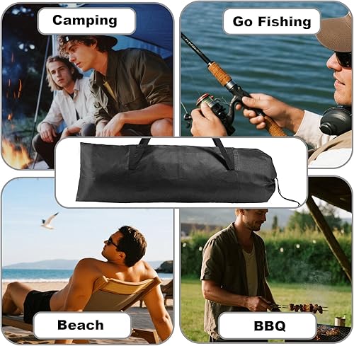 Miniatura 7 de 2 bolsas de repuesto para sillas de campamento, 43.31 x 14.96 pulgadas, portátil, plegable, grande, con correas de doble asa y cordón para hamaca,