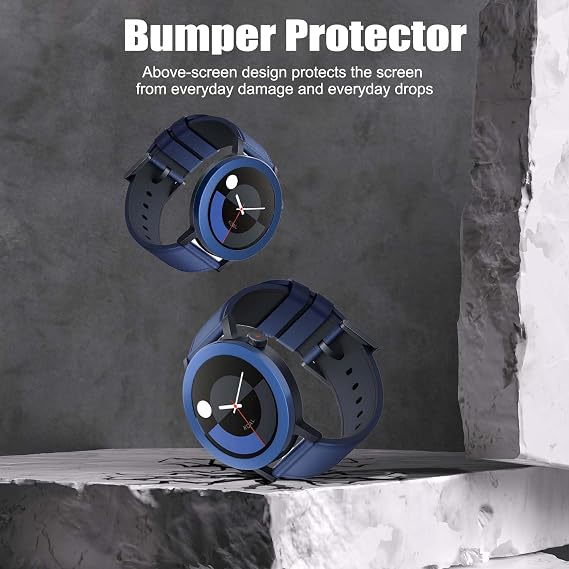 2 Pack for CMF Watch Pro 2 Bezel Ring, Bumper Protector for CMF Watch Pro2 Metal Round+Ring Bezel Guard, Anti Scratch Bumper Protector, Without Screen (Dark Blue)