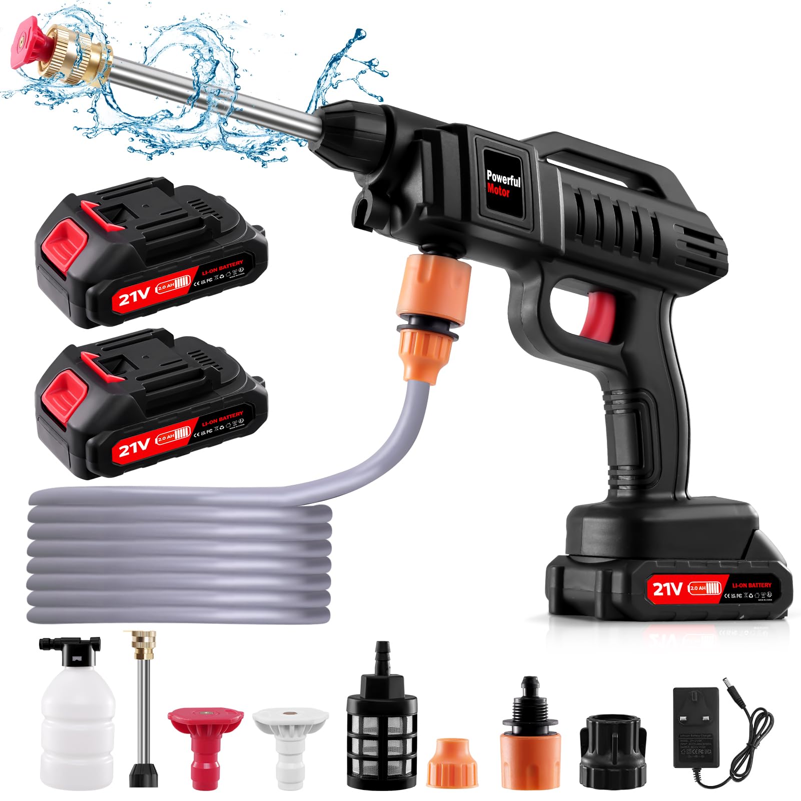 Bdit Accu-Hogedrukreiniger 48 V 8000 mAh Draagbare met 2