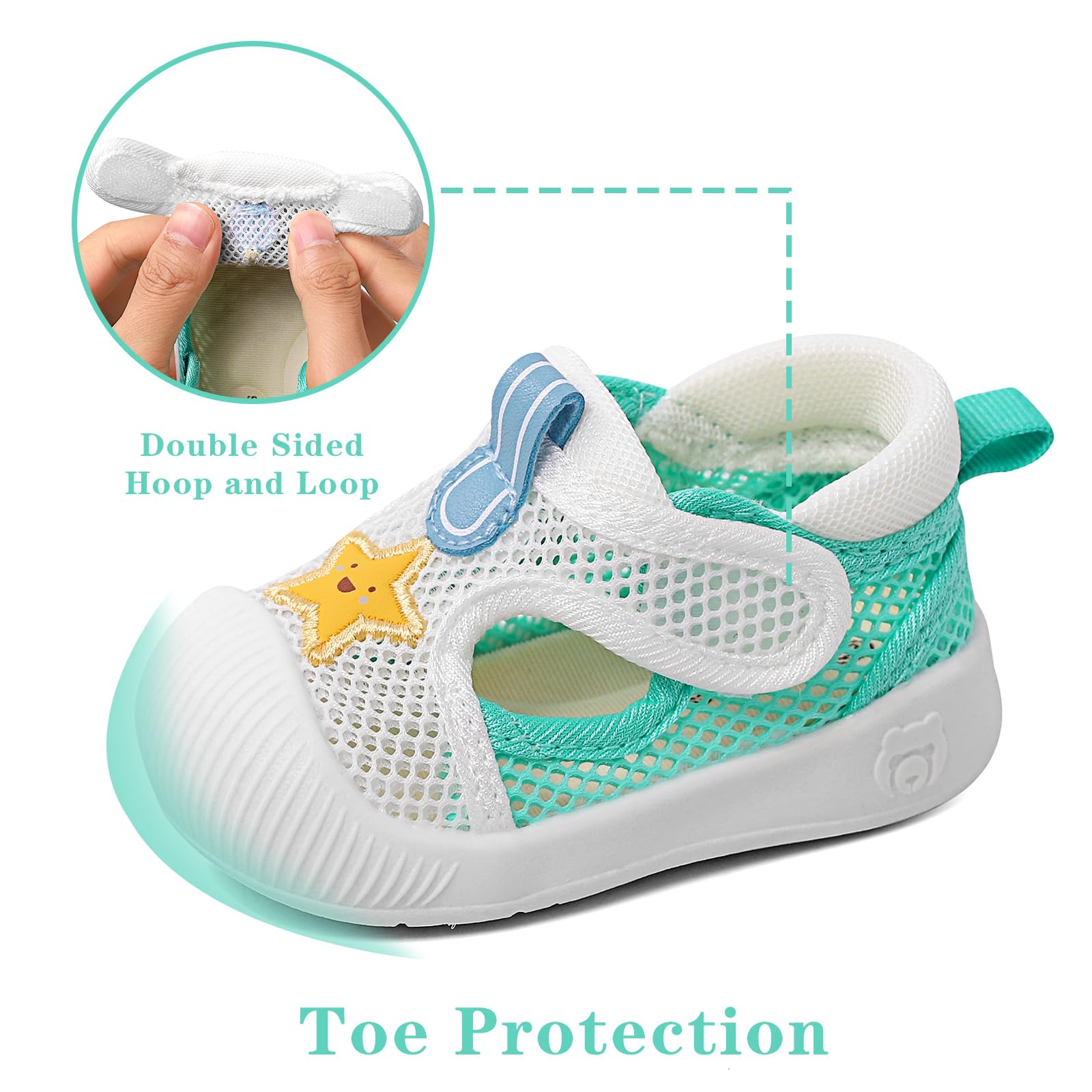 MASOCIO Baby Boys Girls Summer Shoes Infant Toddler Sandals Soft Sole Anti-Slip Shoes - 3