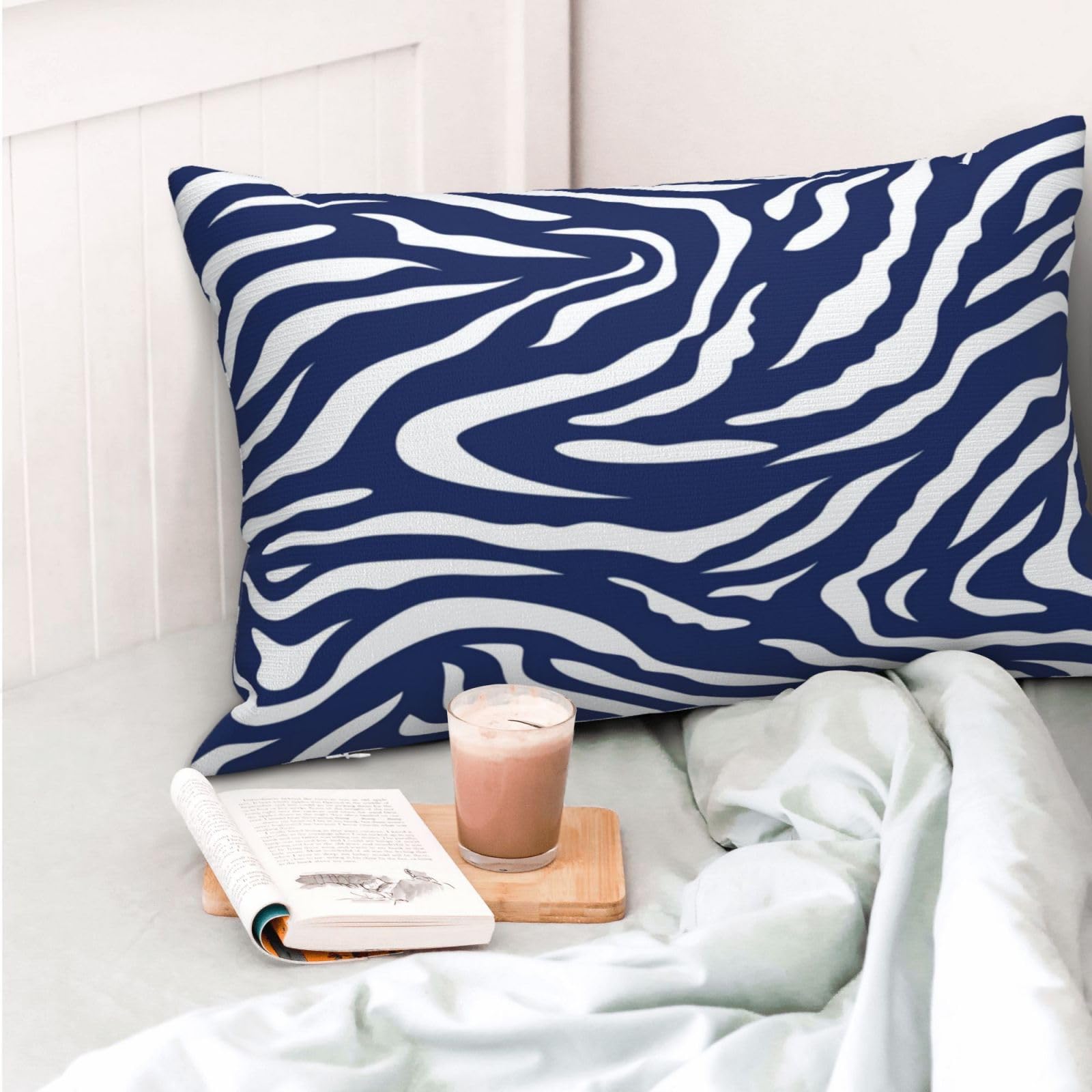 FILU Federa per cuscino 50 x 50 cm, confezione da 2 (colore a scelta) blu scuro/bianco a righe – federa per cuscino, cuscino per divano, cuscino decorativo, cuscino per seduta, 100% cotone