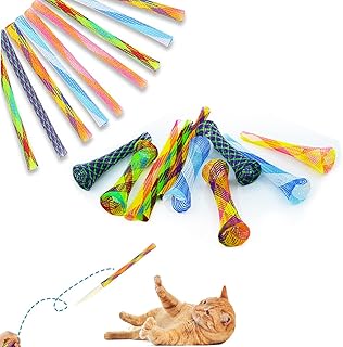 50 Pcs Cat Toys, Cat Tube Spring Toy, Interactive Cat Toy for Indoor Cats, BPA-Free Colorful Cat Plastic Coil for Kitten to Swat, Bite, Hunt (Random Color)