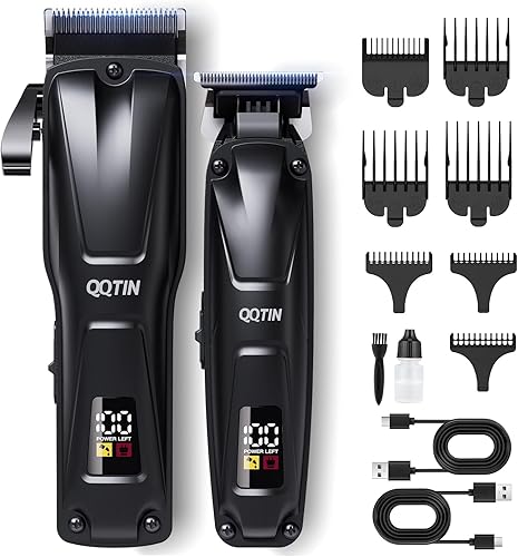 Cortapelos para hombres profesionales, juego de cortaúñas y recortadoras inalámbricas para corte de cabello, recortadora eléctrica recargable de